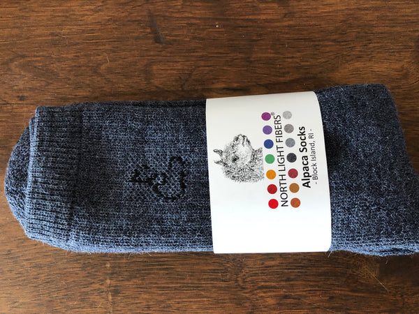 Large (men's) denim blue alpaca socks