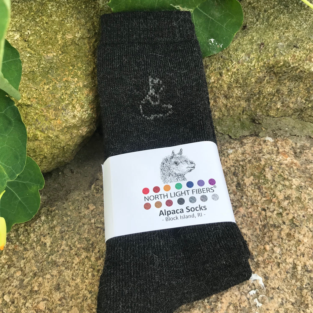 Large (men's) charcoal socks - alpaca